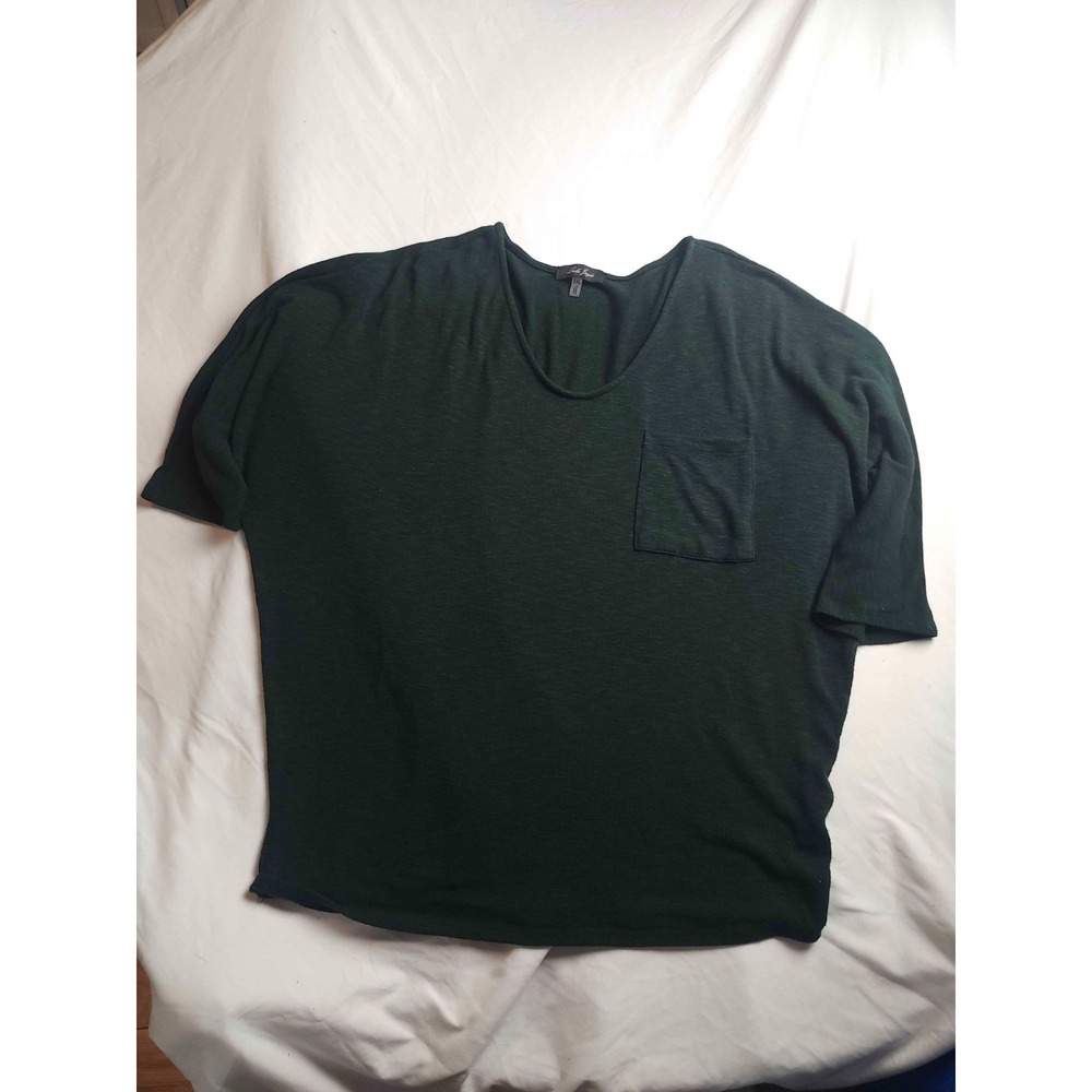 Laila Jayde Shirt Top Womens Size 2XL Green Knit Pocket Tee Short Sleeves Casual
